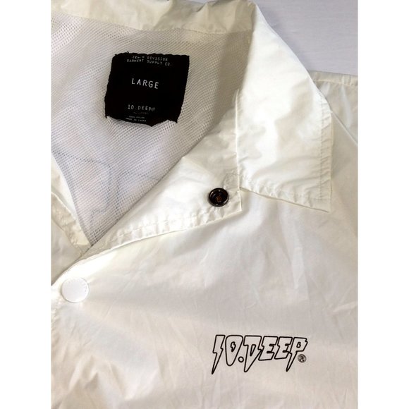 Men's 10 Deep Spell Out Nylon Jacket windbreaker White - Large - Used, Like New - Picture 6 of 11
